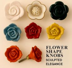 Ceramic flower shape knob