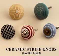 Ceramic striped knob