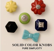 Ceramic solid color knob