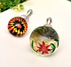 Flower inside glass knob