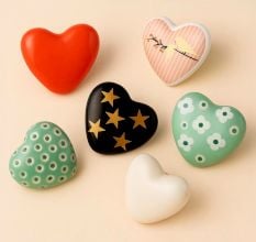 Ceramic Heart Knobs