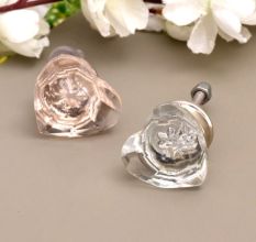 Glass Heart Knobs