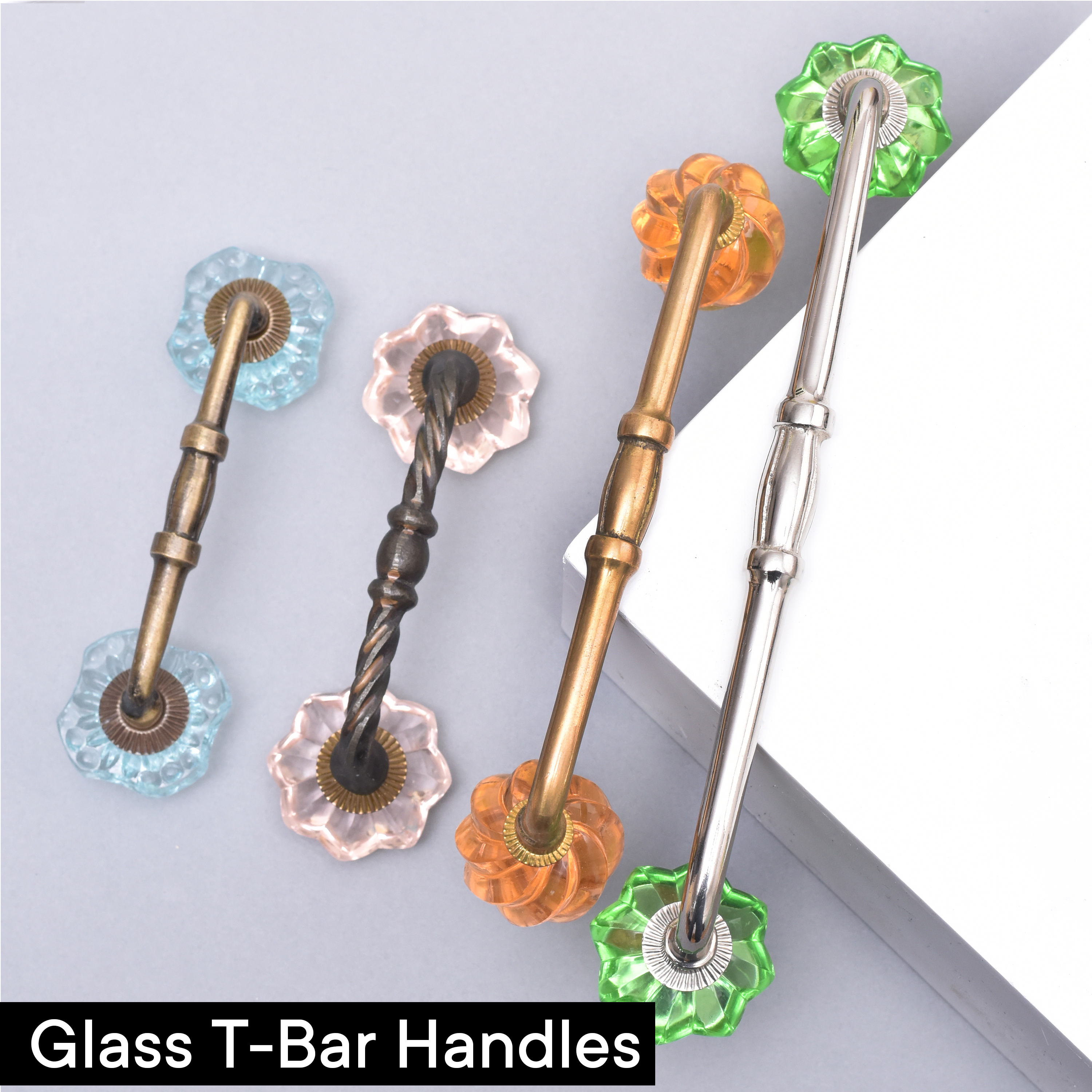 Glass T-Bar Handles