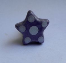 Purple Dotted Star Shape Knob