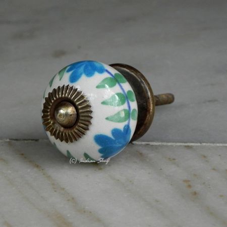 Blue Flower Knob