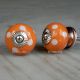 Orange White Dot Round Knob