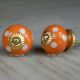 Orange White Dot Round Knob
