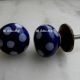 Navy Blue Small Ceramic Polka Knob