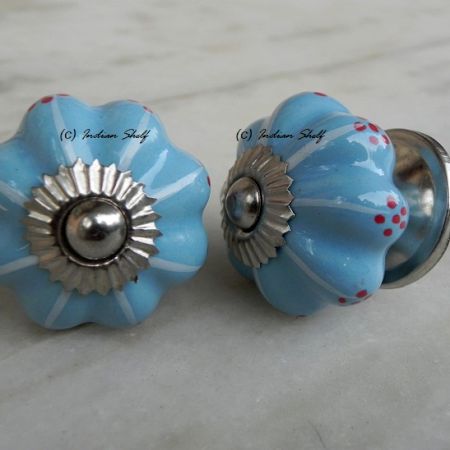 Sky Blue White Knob