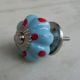 Sky Blue Red Polka Dresser Knob