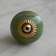 Green Blue Crackle Ceramic Drawer Knob