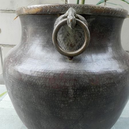 Vintage bronze planter - 25.5 x 25 inches