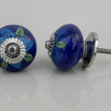 Blue Flower Knob