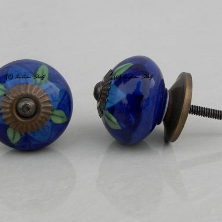 Blue Flower Knob