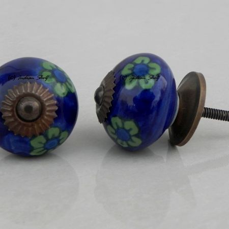 Blue Tiny Floral Knob