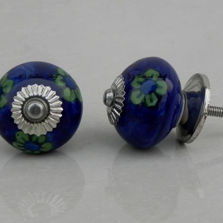Blue Tiny Floral Knob