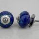 Blue Floral Leaf Knob