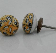 Mustard Floral Knob