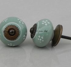 Sage Green Floral Knob