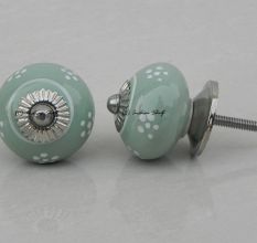 Sage Green Floral Knob
