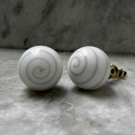 Purple Striped White Knob