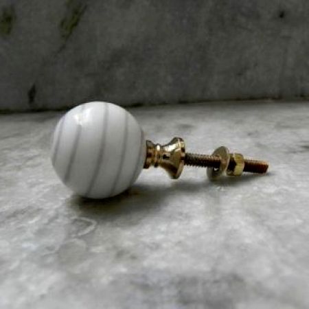Purple Striped White Knob