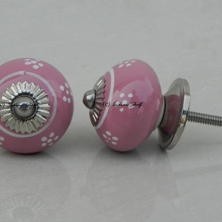 Pink Floral Knob