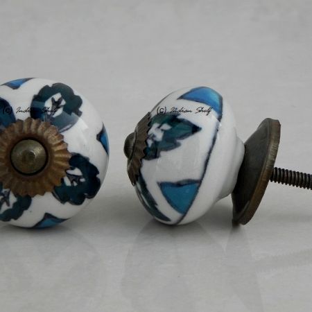 Forest Green Leaf Dresser Knob