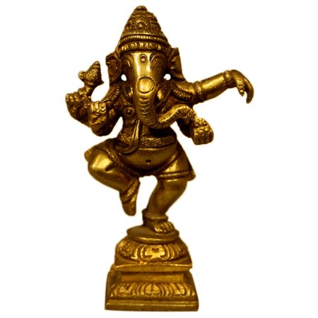 Brass Ganesha (Ht-4.25 Inches)