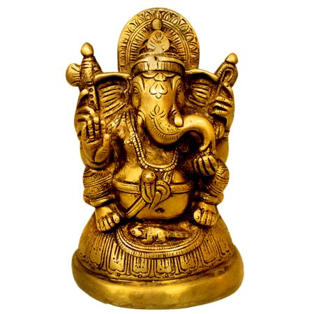 Brass Ganesha (Ht-5.2 Inches)