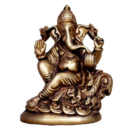 Brass Ganesha (Ht-5.7 Inches)