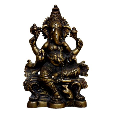 Brass Ganesha (Ht-6.3 Inches)