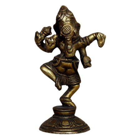 Brass Ganesha (Ht-3.9 Inches)