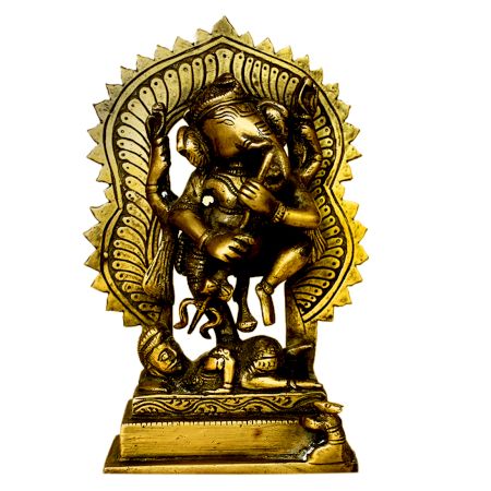 Brass Ganesha (Ht-7.3 Inches)