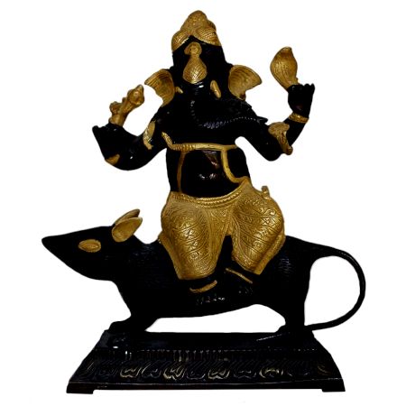 Brass Ganesha (Ht- 10.8 Inches)