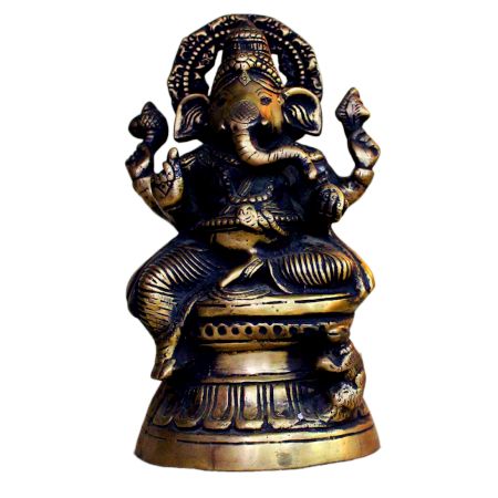 Brass Ganesha (Ht- 9 Inches)