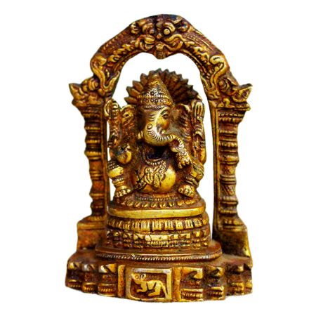 Brass Ganesha (Ht- 4.3 Inches)