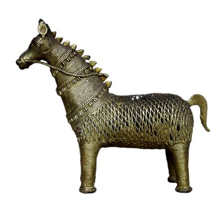 Brass Tribal Horse Ht-6.7 Inches