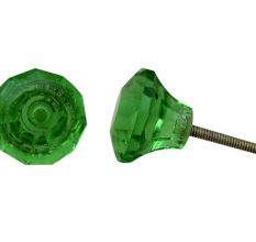 Green Diamond Glass Cabinet Knobs