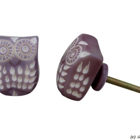 Light Purple Owl Knob