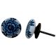 Turquoise Black Rose Flat Knob