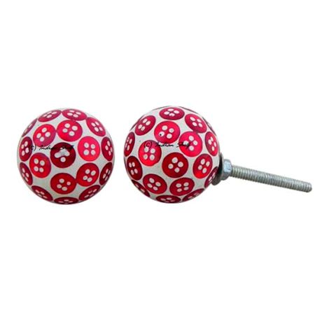 Red Button Knob