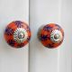 Orange Navy Blue Leaf Drawer Knob
