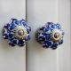 Turquoise Purple Floral Drawer Knob