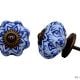 Blue Floral Melon Ceramic Knob