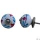 Dark Pink Floral Ceramic Knob