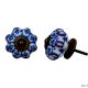Turquoise Purple Floral Drawer Knob