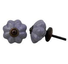Purple Crackle Melon Ceramic Dresser Knob