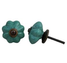 Sea Green Crackle Drawer Knob