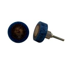 Stone Slate Blue Knot Resin Round Knob